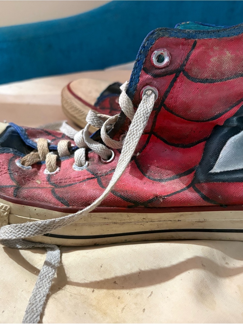 Hand-painted Spider-Man High-tops Used